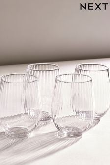 Clear Sienna Set of 4 Short Tumbler Glasses (831763) | AED97
