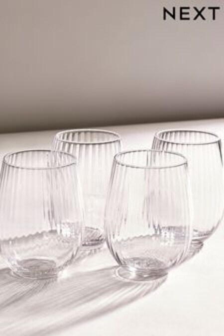 Clear Sienna Set of 4 Short Tumbler Glasses (831763) | $56