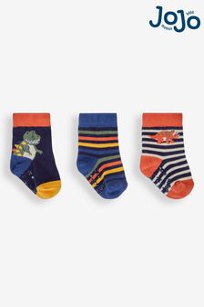 Jojo Maman Bébé Socken mit Dinosaurierdesign, 3er-Pack (831849) | 8 €
