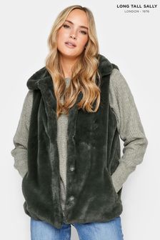 Long Tall Sally Green Faux Fur Gilet (832285) | AED333