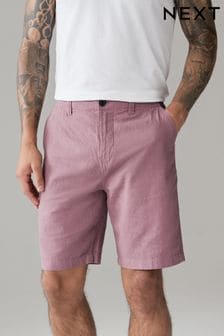 Pink Linen Blend Chino Shorts (832322) | $33