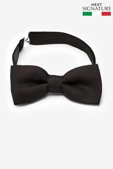 Black 'Made In Italy' Signature Silk Bow Tie (832455) | ₪ 76