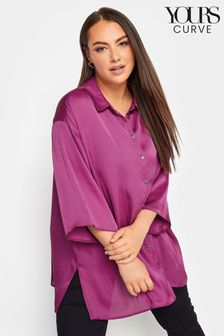 Yours Curve Pink Collared 3/4 Sleeved Shirt (832752) | AED139