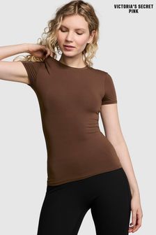 Victoria's Secret PINK Ganache Brown Micro Short Sleeve T-Shirt (833172) | €29