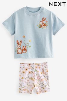 Blue Bunny Short Sleeve Top and Shorts Set (3mths-7yrs) (833449) | OMR5 - OMR7