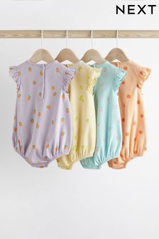 Multi Pastel Fruits Baby Bloomer Rompers 4 Pack (833795) | SGD 36 - SGD 43