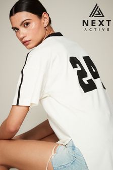 White/Black Active Sport Graphic T-Shirt (834814) | AED104