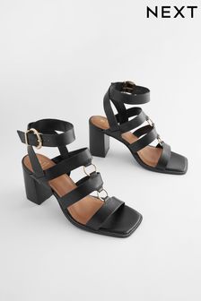 שחור - Forever Comfort® Strappy Block Sandals (835535) | ‏160 ‏₪