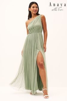 Anaya With Love One Shoulder Tulle Maxi Dress