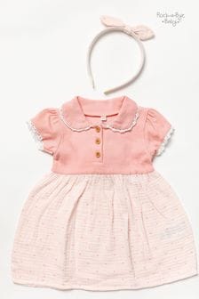 Rock-A-Bye Baby Boutique Pink Dress and Matching Headband Outfit Set (836120) | €31