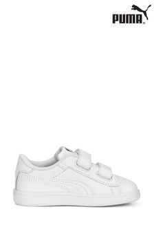 Белый - Детские кожаные кроссовки с V-образным вырезом Puma Smash 3.0 (836881) | €48