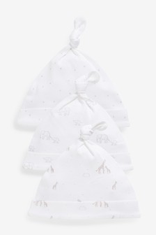Lot de 3 bonnets avec nœud sur le dessus (Nouveau-né)