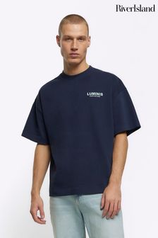 Bleu - T-shirt River Island Regular Fit Luminis (837768) | 37€