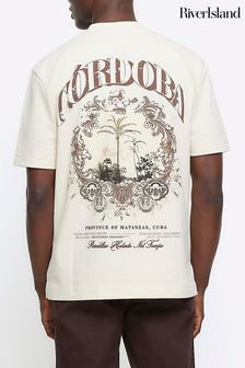 River Island Cream Regular Fit Ecru Cordoba T-Shirt (837816) | €35