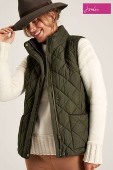 Joules Thornley Green Showerproof Diamond Quilted Gilet (837850) | €110