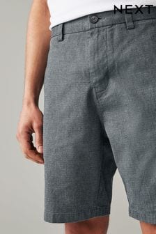 Navy Texture Straight Fit Stretch Chinos Shorts (838115) | 119 QAR