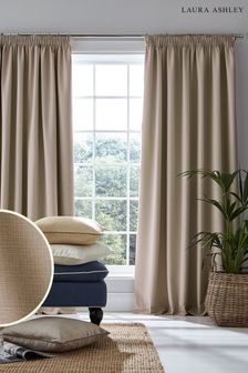 Laura Ashley Natural Stephanie Pencil Pleat Blackout/Thermal Curtains (838518) | 128 € - 242 €
