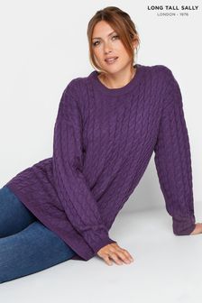 Long Tall Sally Purple Cable Funnel Neck Jumper (838781) | €16