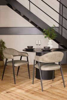 Monza Faux Leather Mink Brown Nora Dining Chairs Set of 2 (838865) | €345
