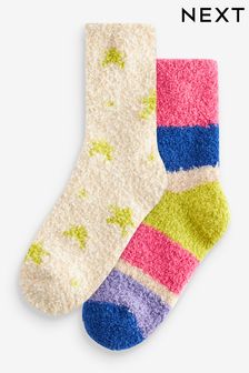 Multi Bright Stripe Cosy Socks 2 Pack (838956) | $10
