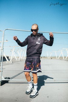 Hype. x Back To The Future Black Flame Print Basketball Shorts (839173) | €51