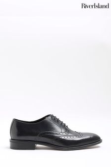 River Island Leather Lace Up Brogue Derby Shoes