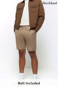 River Island Brown Non Belted Chinos Shorts (839448) | 148 QAR