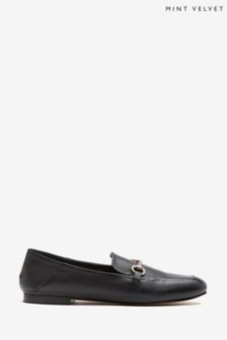 Mint Velvet Black Leather Camille Loafers (839675) | 133 €