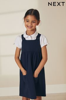 Navy Blue Jersey Stretch Pinafore School Dress (3-14yrs) (839825) | AED48 - AED63