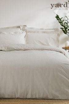 The Linen Yard Natural Hebden Striped Duvet Cover and Pillowcase Set (839886) | €32 - €60