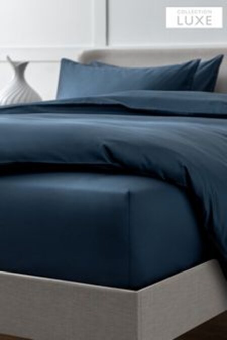 Navy Collection Luxe 400 Thread Count Deep Fitted 100% Egyptian Cotton Sateen Deep Fitted Sheet (839916) | €33 - €53