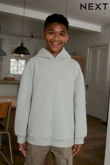 Biały-ecru - Teksturowana bluza z kapturem (3-16 lat) (839974) | 55 zł - 81 zł