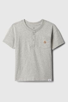 Graue - Gap Brannan Bär Besticktes Baby Henley T-Shirt (840172) | 16 €