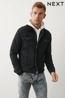 Schwarz - Denim-Jacke mit Fellkragen (840384) | 32 €