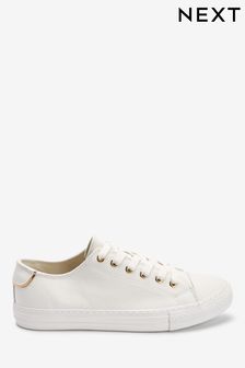 White Lace Up Baseball Trainers (840458) | ₪ 89