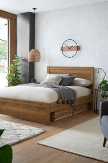 Oak Effect Bronx Wooden Bed Frame (840501) | €490 - €800