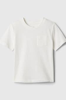 Blanc - T-shirt Gap Col ras du cou Manche courte à poche (nouveau-né à 5 ans) (840587) | €7