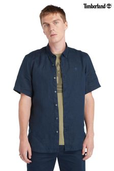 藍色 - Timberland藍色Mill Brook亞麻短袖襯衫 (840641) | NT$3,970