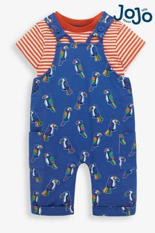 JoJo Maman Bébé Cobalt 2-Piece Toucan Print Baby Dungarees Set (840840) | €44