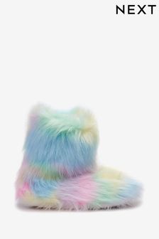 Pink Pastel Rainbow Slipper Boots (840863) | $25 - $30