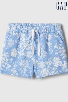 Gap Light Blue Floral Logo Graphic Pull On Baby Shorts (Newborn-5yrs) (840884) | kr130