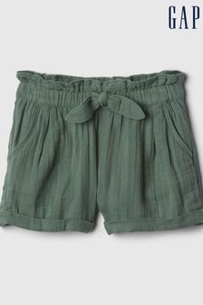 Зеленый - Gap жатые хлопковые шорты с бантиком (841037) | €16