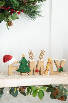 Drevená vianočná dekorácia Family