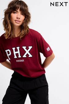 Burgundy Red Short Sleeve City Graphic T-Shirt (842066) | 62 zł