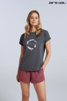 חולצת טי בצבע אפור מבד אורגני עם הדפס לנשים של Animal דגם Holly (842337) | ‏126 ‏₪