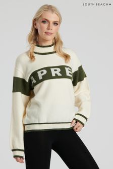 South Beach Cream Funnel Neck Knit Jumper (842342) | AED83