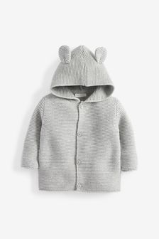 Grey Knitted Bear Baby Cardigan (0mths-3yrs) (842634) | €20 - €22.50