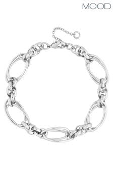 Mood Silver Tone Polished Knot Chain T-Bar Bracelet (842976) | kr221