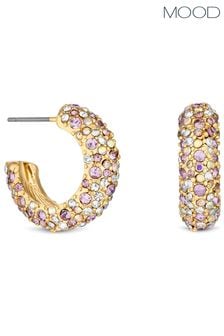 Mood Gold Tone Ombre Crystal Hoop Earrings (843271) | 84 QAR