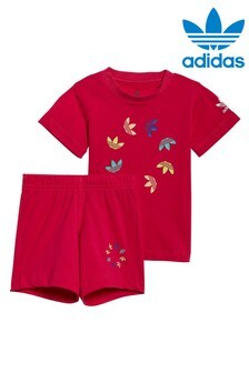 adidas Originals Infant Adicolor T-Shirt und Shorts im Set, Pink (843321) | 34 €
